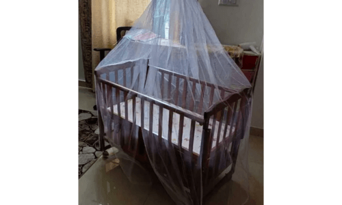 our image of Babyhug Montana Wooden Cot Cum Rocker with Mosquito Net