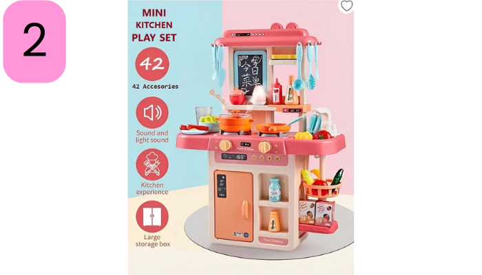 ADKD Plastic Kitchen Set Toys with Realistic Lights & Sounds