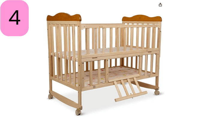 Mee Mee Premium Wooden Baby Cot