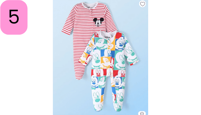 Babyhug Disney Cotton Knit Full Sleeves Sleepsuit