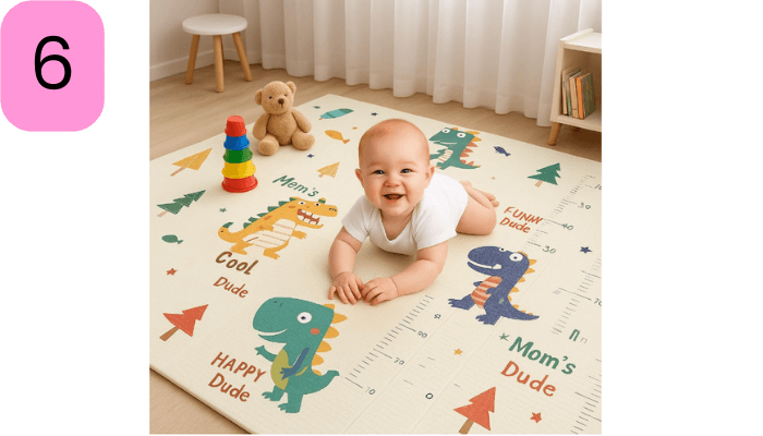 Liltoes Speedy Saurus Double Sided Water Proof Baby Play Mat