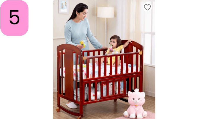 Babyhug Florence 3 in 1 Rocking Cot Cum Junior Bed