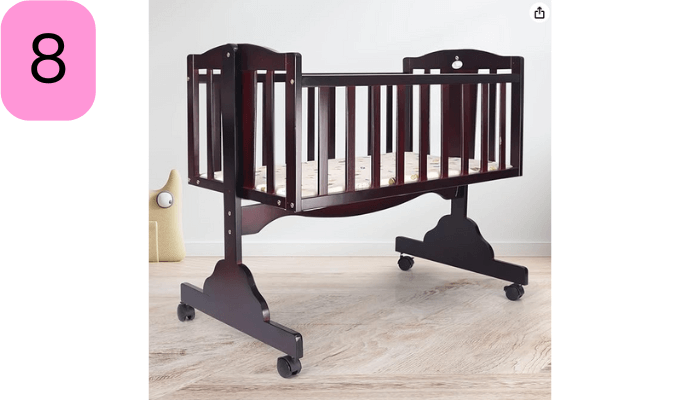 R for Rabbit Dream Time Baby Wooden Cradle