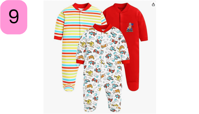 EIO® 100% Cotton Rompers Sleepsuits Jumpsuit Night Suits