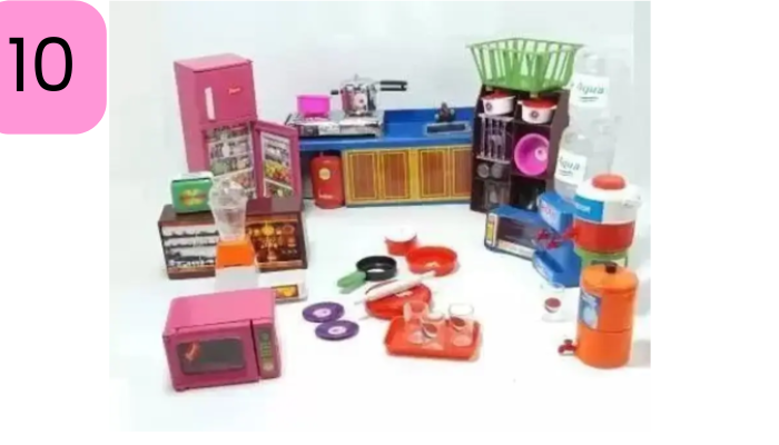 PURVI Super Kitchen 36 Pcs Mini Utensils and Plastic Non Toxic Indian Kitchen Set