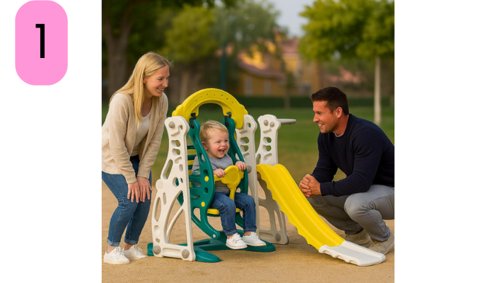 Amazon Brand - Solimo 3-in-1 Garden Penguin Slide